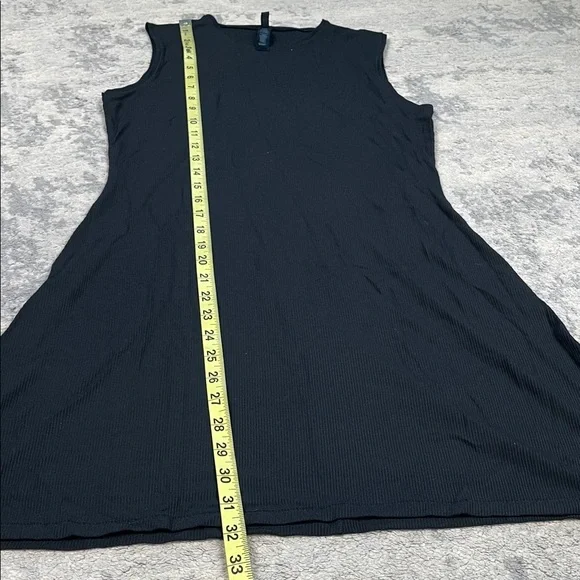 New Skims Black Soft Lounge V Neck Tank Mini Dress Rib Knit Sz L - Picture 10 of 12
